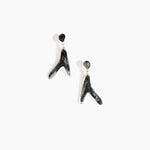 Dinosaur Designs Large Wishbone Earrings in Slate color resin with Silver-Plated Brass Material