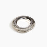 Dinosaur Designs Large Drift Duo Bangle in Granite color resin with Silver-Plated Brass Material