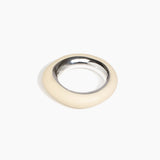 Dinosaur Designs Medium Drift Duo Bangle in Cream color resin with Silver-Plated Brass Material