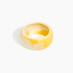 Dinosaur Designs Large Organic Oval Bangle in Daisy color resin with Wide Fit