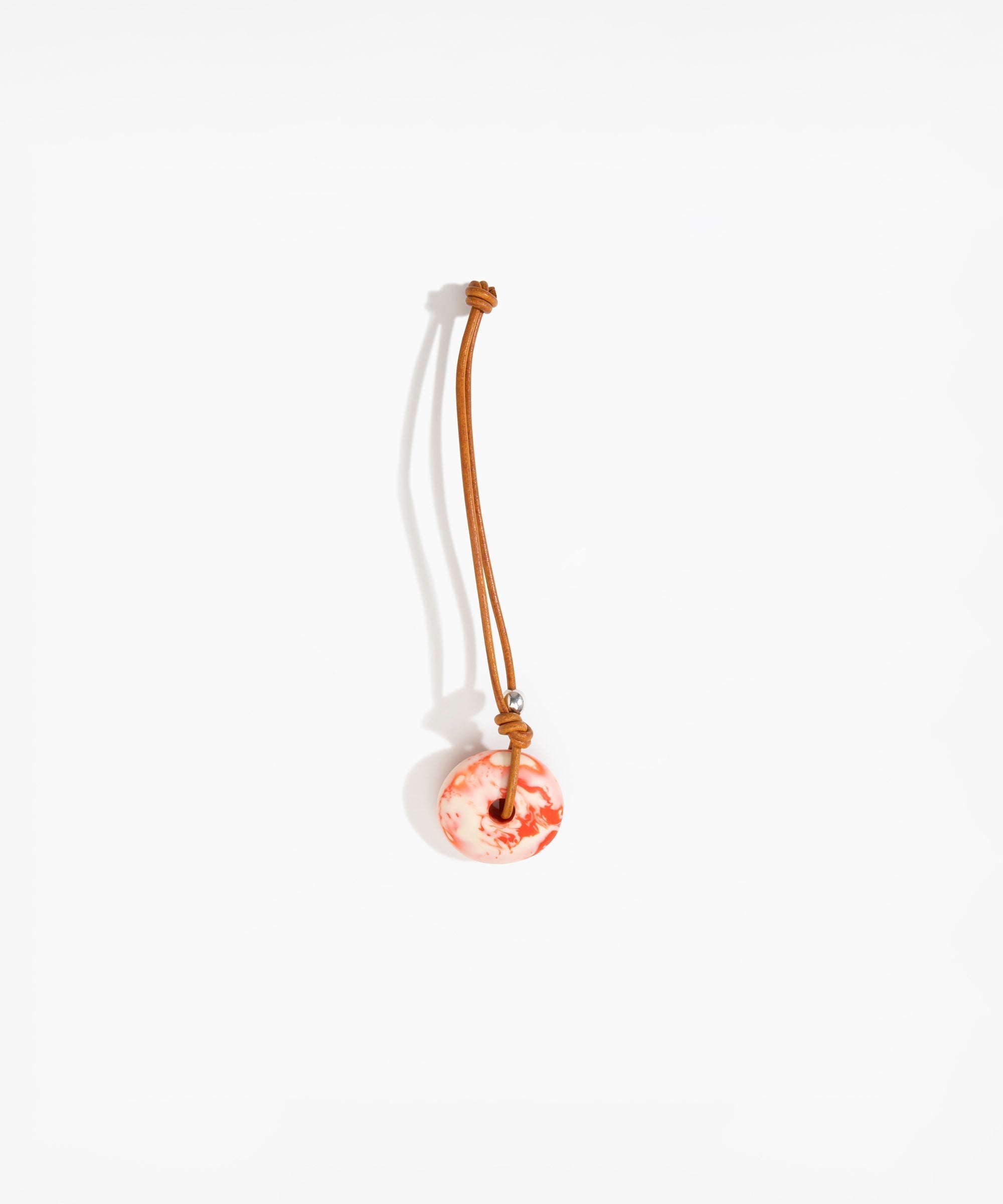 Dinosaur Designs Flat Watercolor Bag Charm Holiday Ornaments in Strawberry color resin with 925 Sterling Silver Material