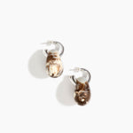 Dinosaur Designs Medium Splash Earrings in Cappuccino color resin with Silver-Plated Brass Hoop Material
