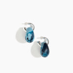 Dinosaur Designs Medium Splash Earrings in Water color resin with Silver-Plated Brass Hoop Material