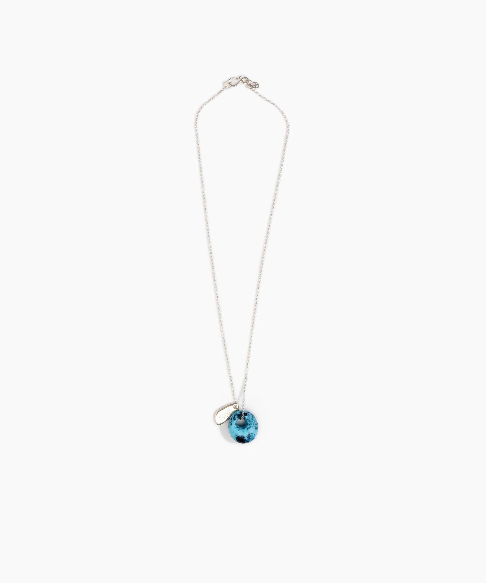 Dinosaur Designs Small Splash Chain Pendant in Water color resin with 925 Sterling Silver Material