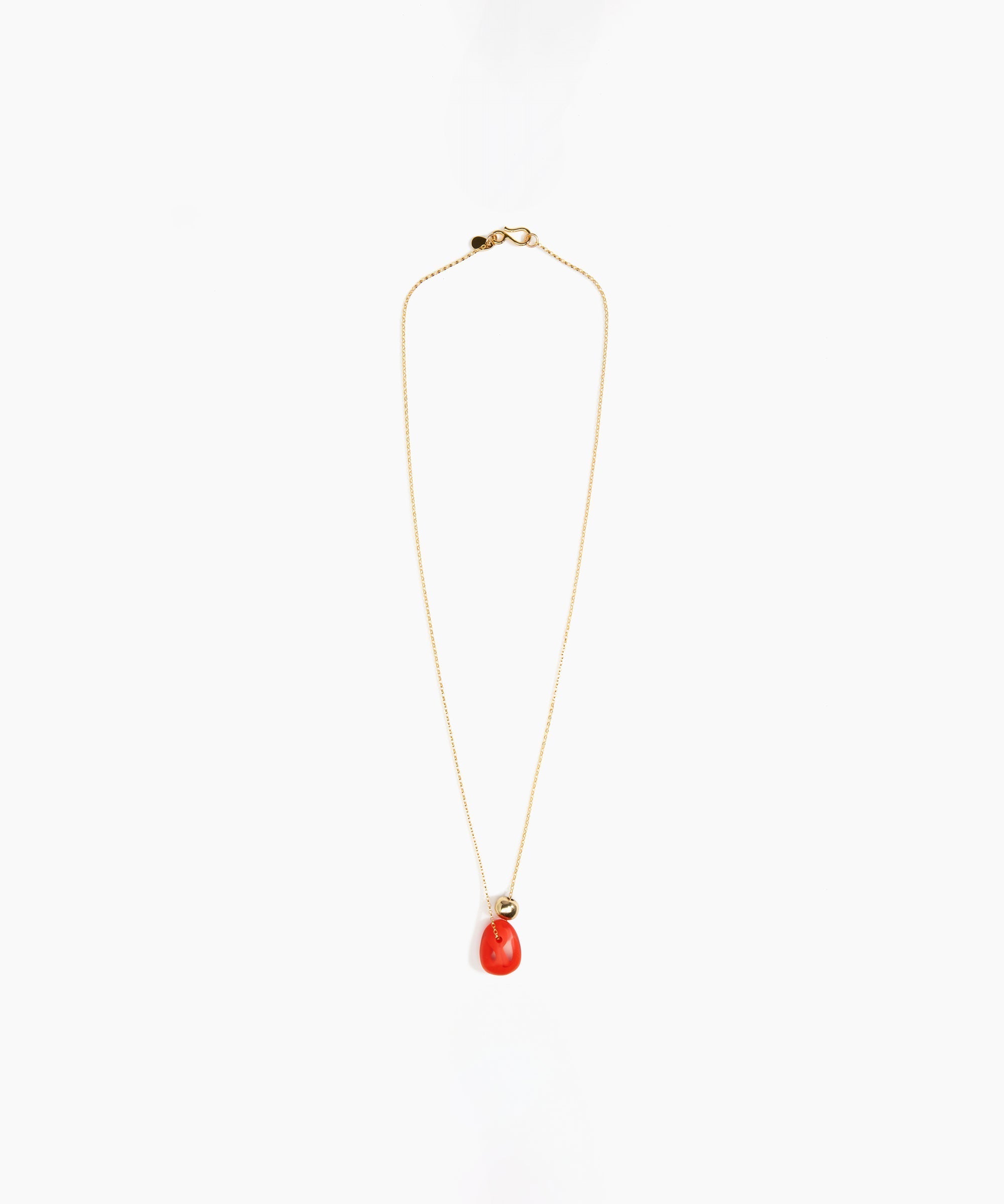 Dinosaur Designs Joie De Vivre Pendant in Poppy color resin with Gold-Filled Material