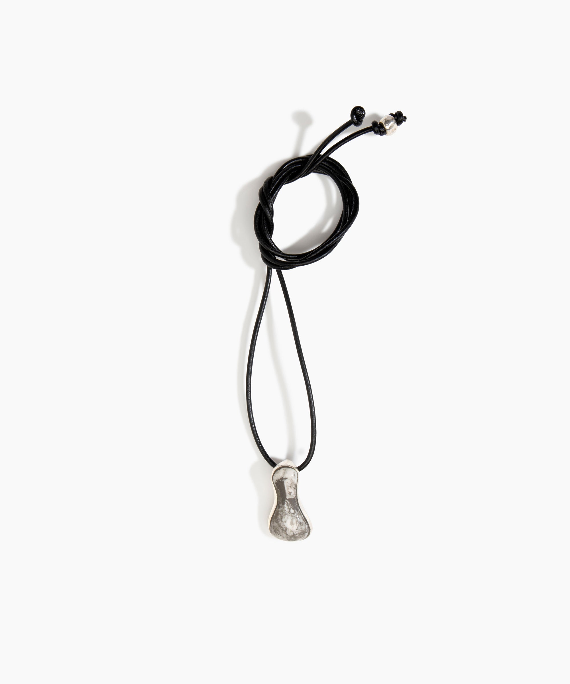 Dinosaur Designs Bones Pendant in Granite color resin with Silver-Plated Brass Material