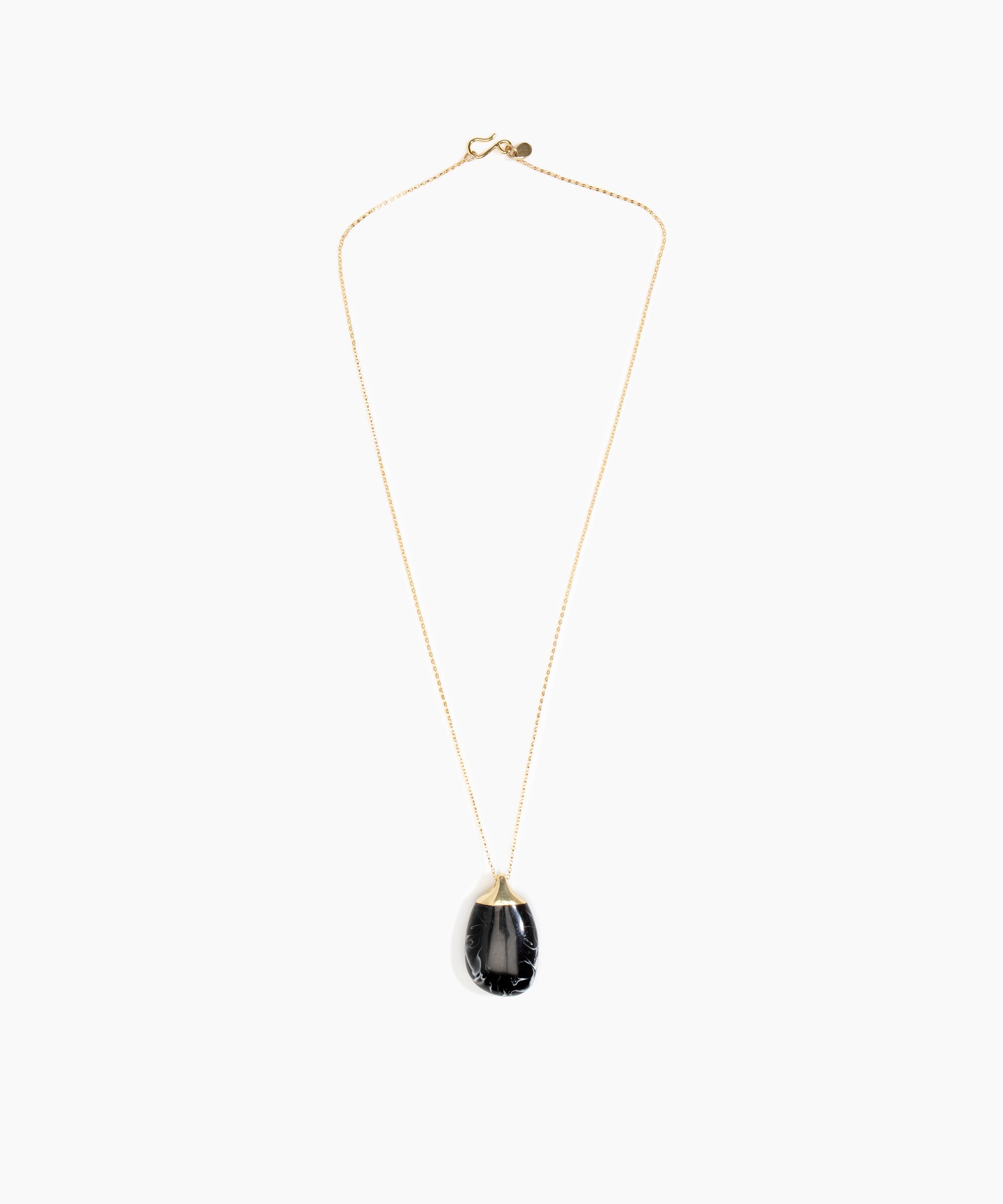 Dinosaur Designs Medium River Rock Pendant in Black color resin with 925 Sterling Silver Material
