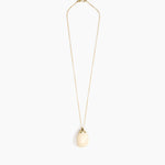 Dinosaur Designs Medium River Rock Pendant in Cream color resin with Gold-Filled Material
