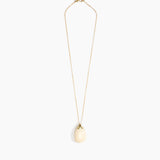 Dinosaur Designs Medium River Rock Pendant in Cream color resin with Gold-Filled Material