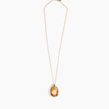 Dinosaur Designs Medium River Rock Pendant in Light Horn color resin with Gold-Filled Material