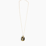 Dinosaur Designs Medium River Rock Pendant in Malachite color resin with Gold-Filled Material