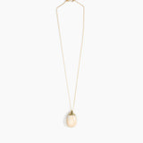 Dinosaur Designs Medium River Rock Pendant in Sandy Pearl color resin with Gold-Filled Material