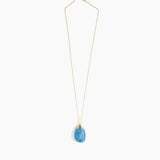Dinosaur Designs Medium River Rock Pendant in Sky color resin with Gold-Filled Material