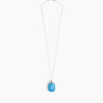 Dinosaur Designs Medium River Rock Pendant in Sky color resin with 925 Sterling Silver Material