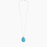 Dinosaur Designs Medium River Rock Pendant in Sky color resin with 925 Sterling Silver Material
