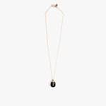 Dinosaur Designs Small River Rock Pendant in Black color resin with Gold-Filled Material