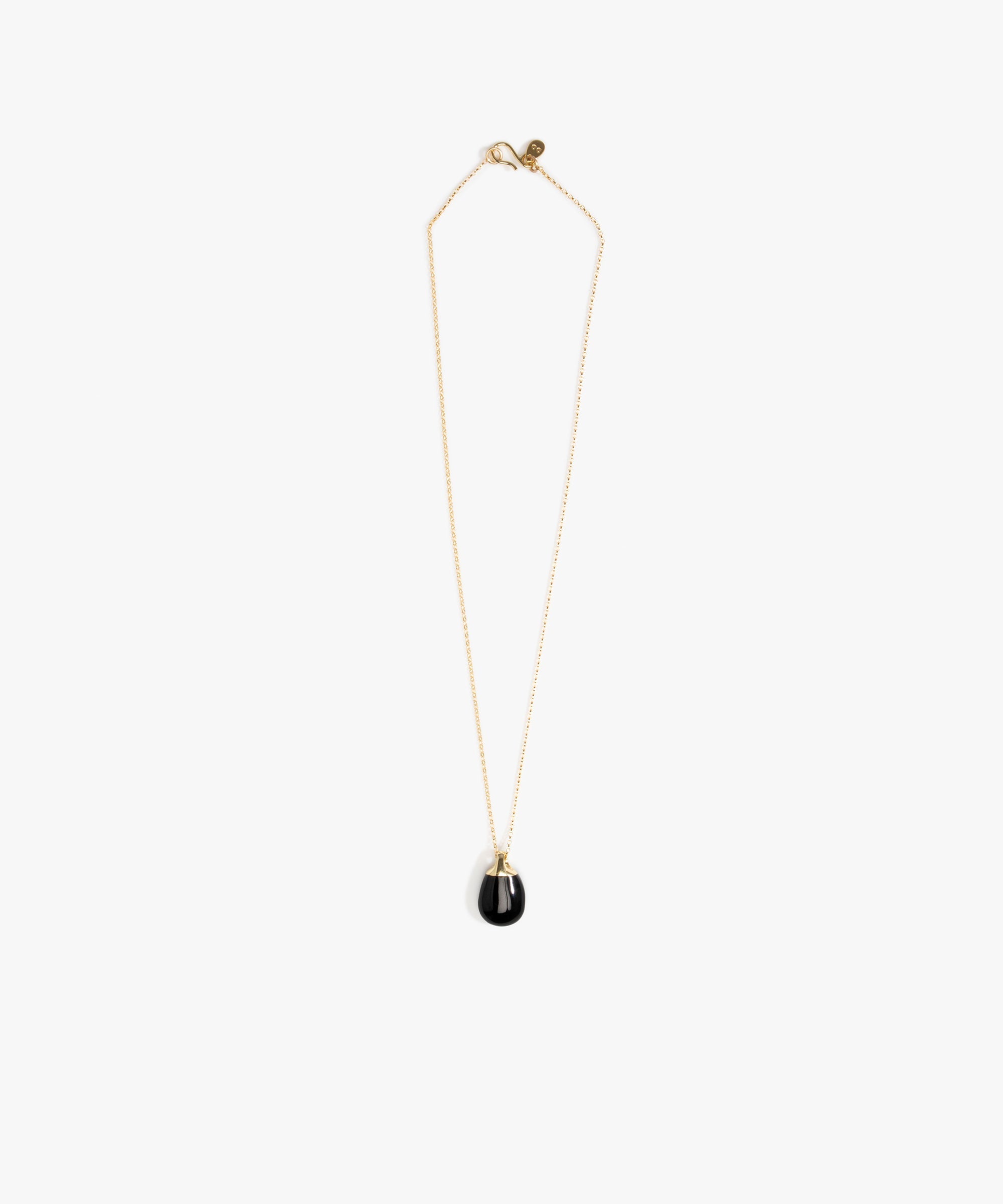 Dinosaur Designs Small River Rock Pendant in Black color resin with Gold-Filled Material