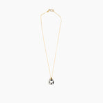 Dinosaur Designs Small River Rock Pendant in Black Marble color resin with Gold-Filled Material