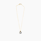 Dinosaur Designs Small River Rock Pendant in Black Marble color resin with Gold-Filled Material