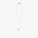 Dinosaur Designs Small River Rock Pendant in Cream color resin with Gold-Filled Material