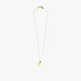 Dinosaur Designs Small River Rock Pendant in Cream color resin with Gold-Filled Material