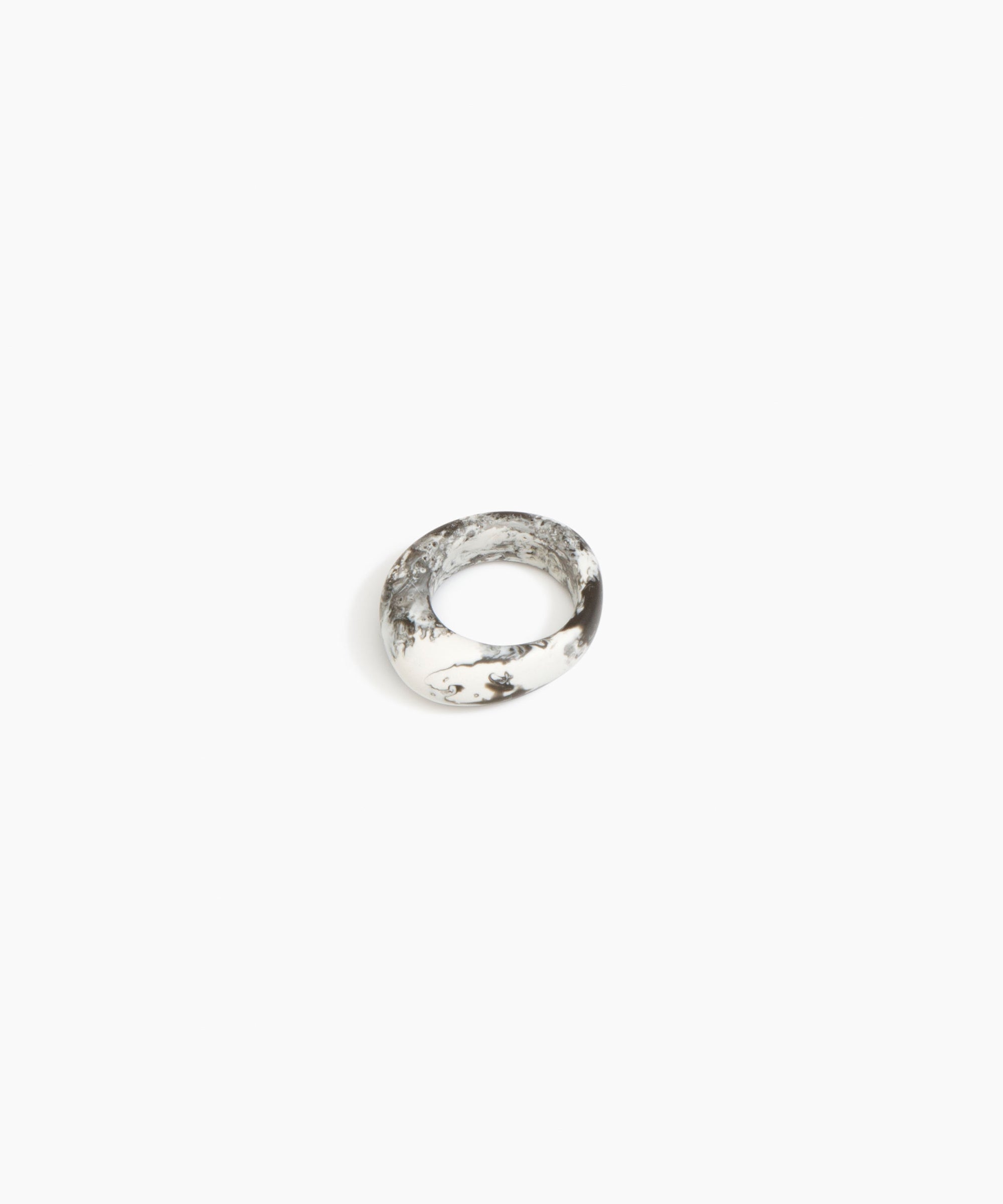 Dinosaur Designs Slate Ring in Granite color resin with Regular Fit