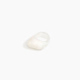 Dinosaur Designs Pebble Ring in Chalk Swirl color resin with Regular Fit