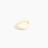 Dinosaur Designs Pebble Ring in Cream color resin with Regular Fit