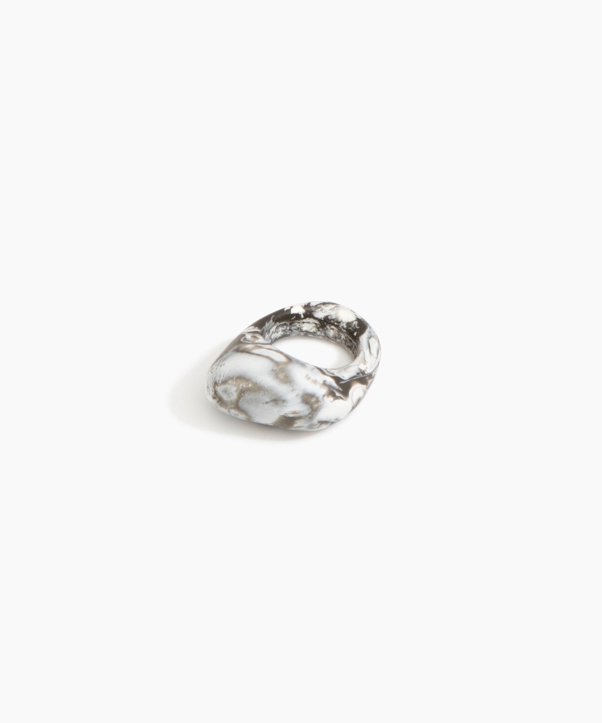 Dinosaur Designs Pebble Ring in Granite color resin with Regular Fit