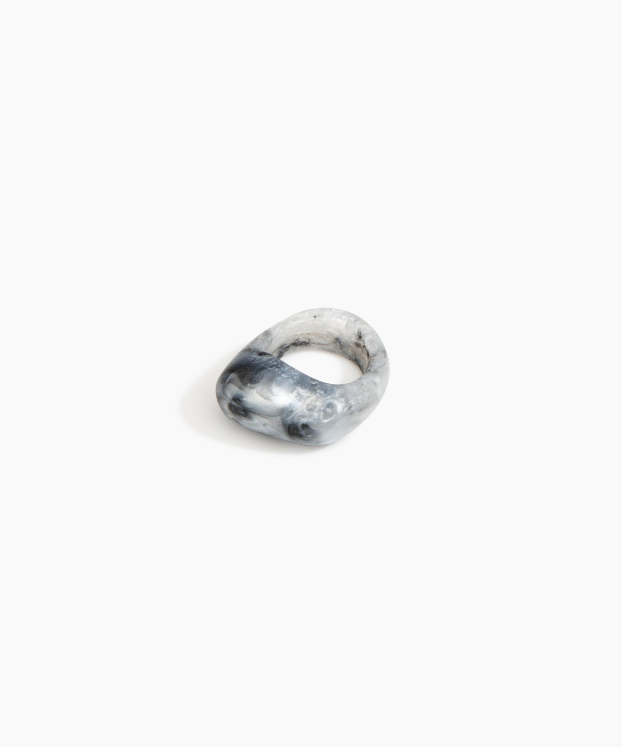 Dinosaur Designs Pebble Ring in Slate color resin with Regular Fit