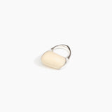 Dinosaur Designs Pebble Duo Ring in Cream color resin with 925 Sterling Silver Material