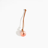 Dinosaur Designs Round Watercolor Bag Charm Holiday Ornaments in Strawberry color resin with 925 Sterling Silver Material