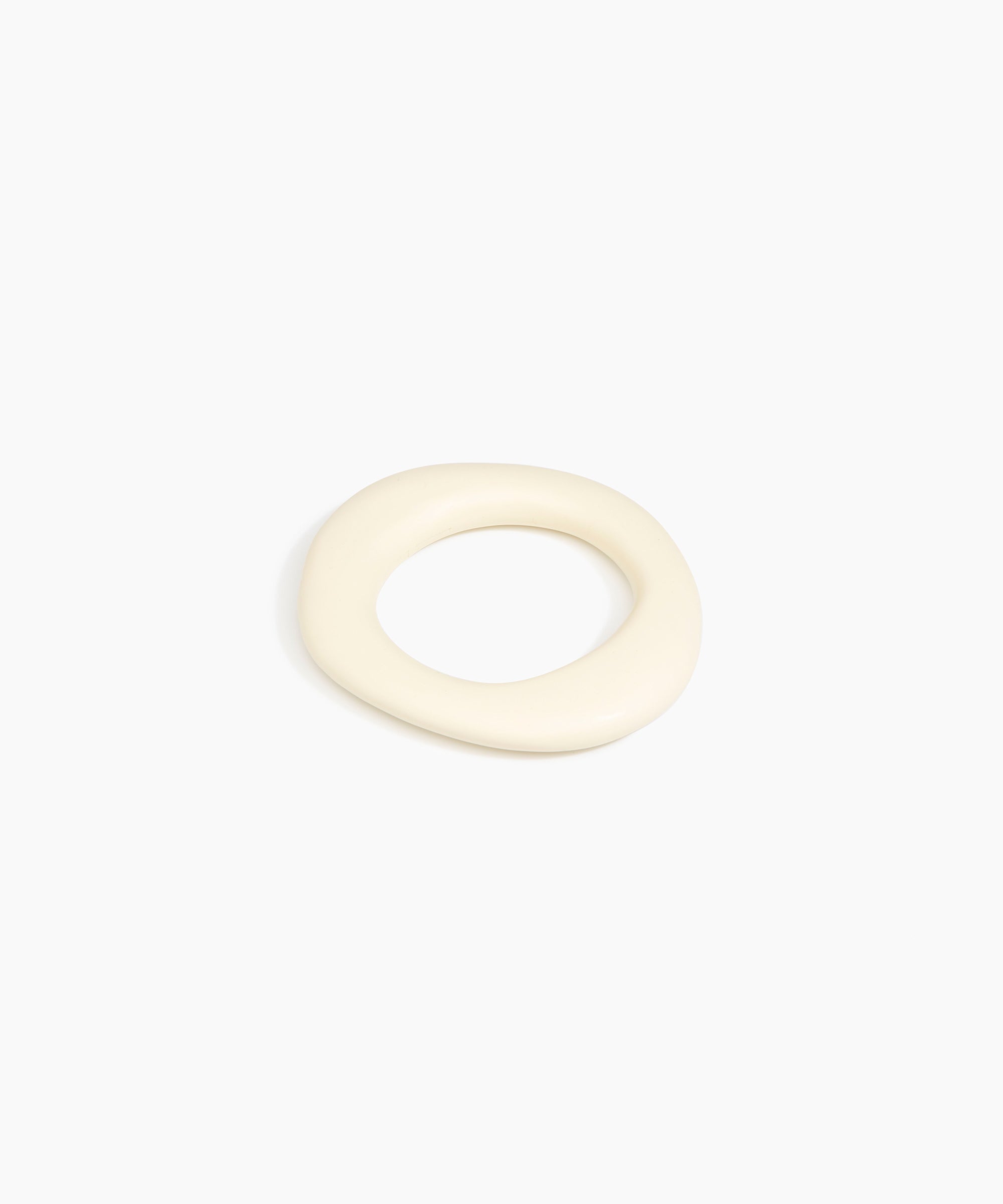 Dinosaur Designs Small Drift Bangle in Cream color resin with Wide Fit