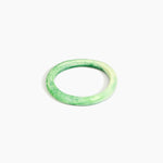 Dinosaur Designs Small Organic Oval Bangle in Grass color resin with Wide Fit