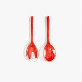 Dinosaur Designs Short Stone Servers in Poppy color resin