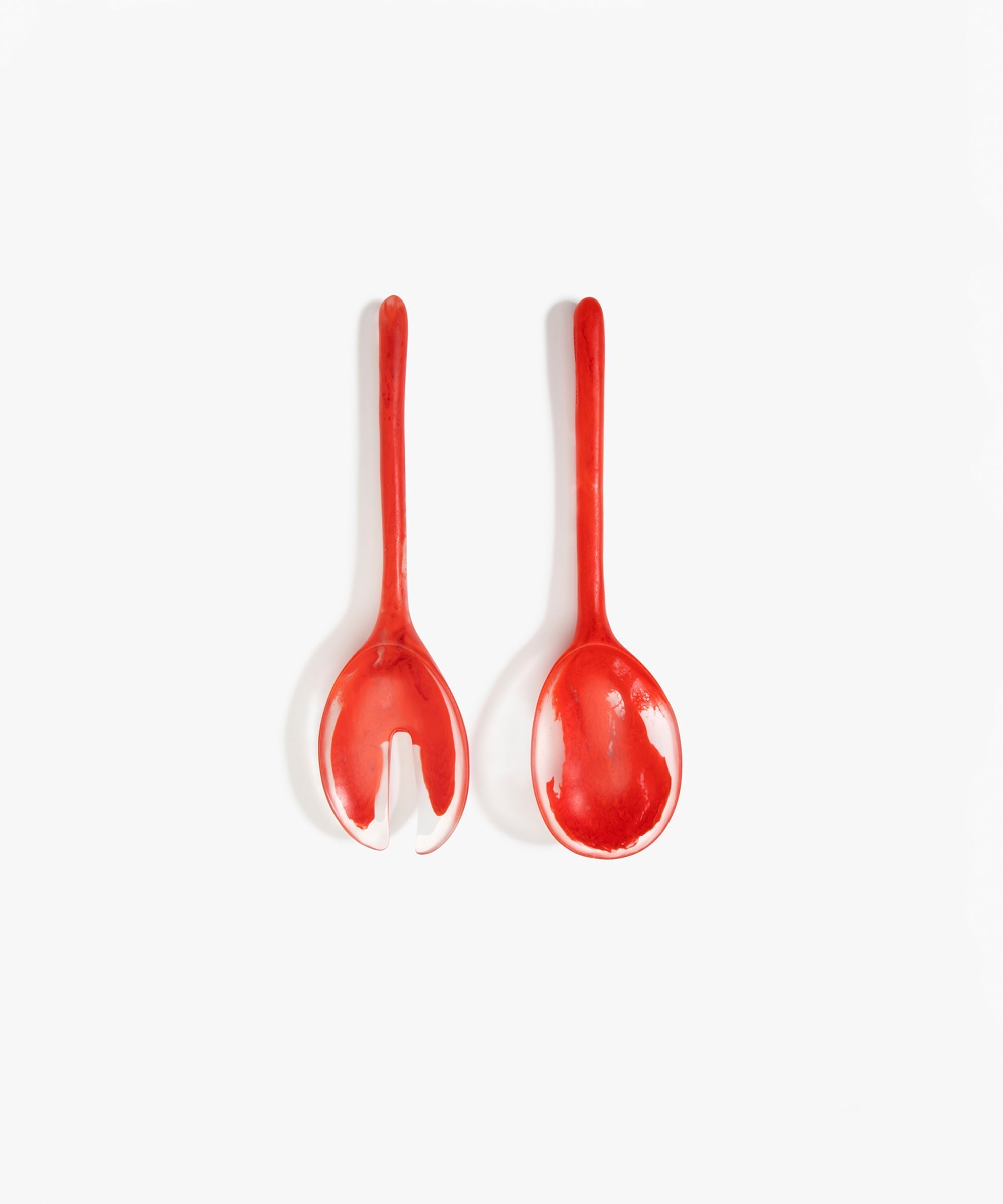 Dinosaur Designs Short Stone Servers in Poppy color resin