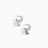 Dinosaur Designs Small Splash Earrings in Cappuccino color resin with Silver-Plated Brass Hoop Material