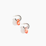 Dinosaur Designs Small Splash Earrings in Strawberry color resin with Silver-Plated Brass Hoop Material