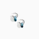 Dinosaur Designs Small Splash Earrings in Water color resin with Silver-Plated Brass Hoop Material
