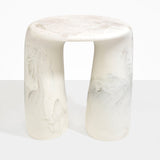 Dinosaur Designs Rock Tower Table in Chalk Swirl color resin