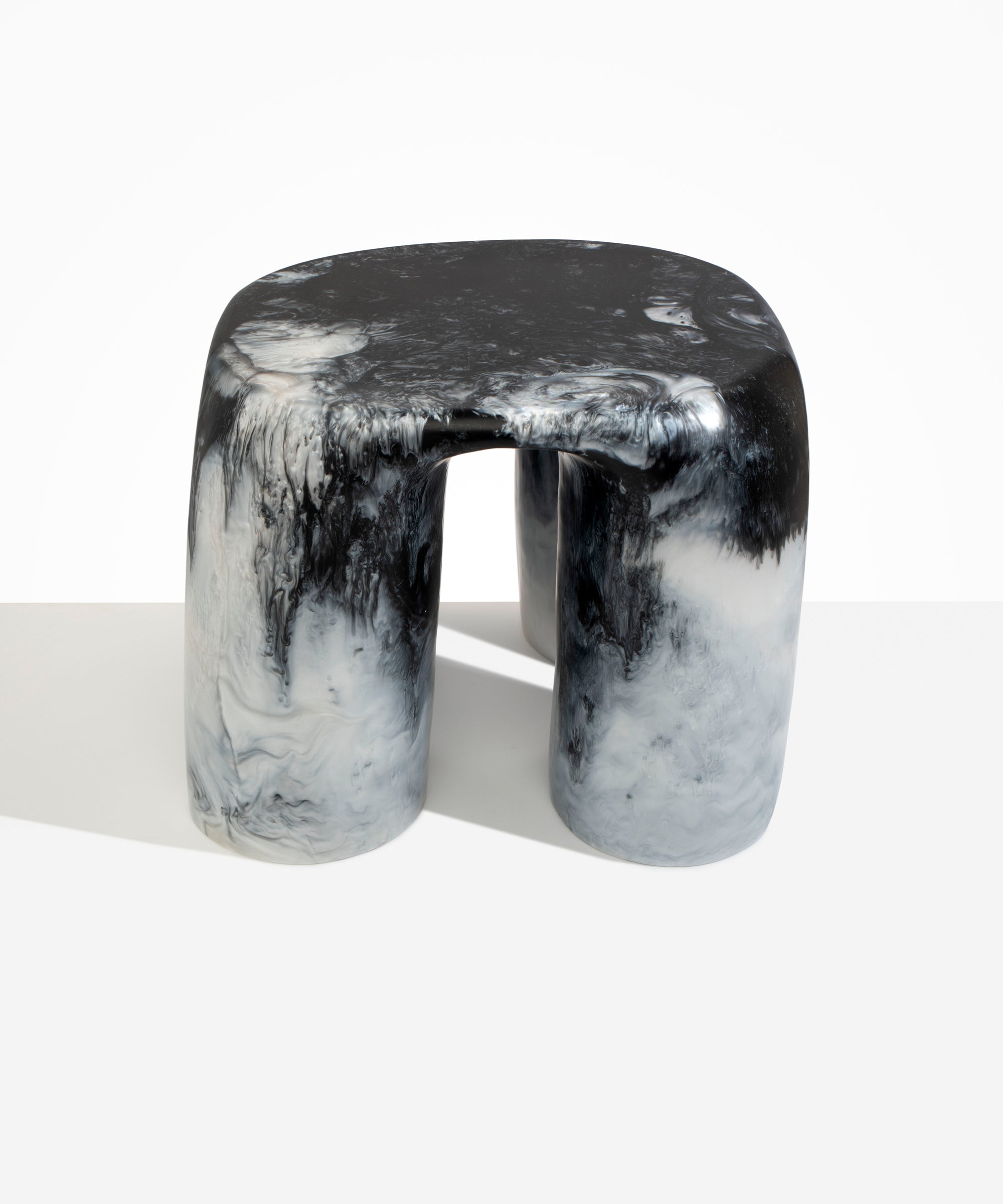 Dinosaur Designs 4 Leg Rock Tower Table in Slate color resin