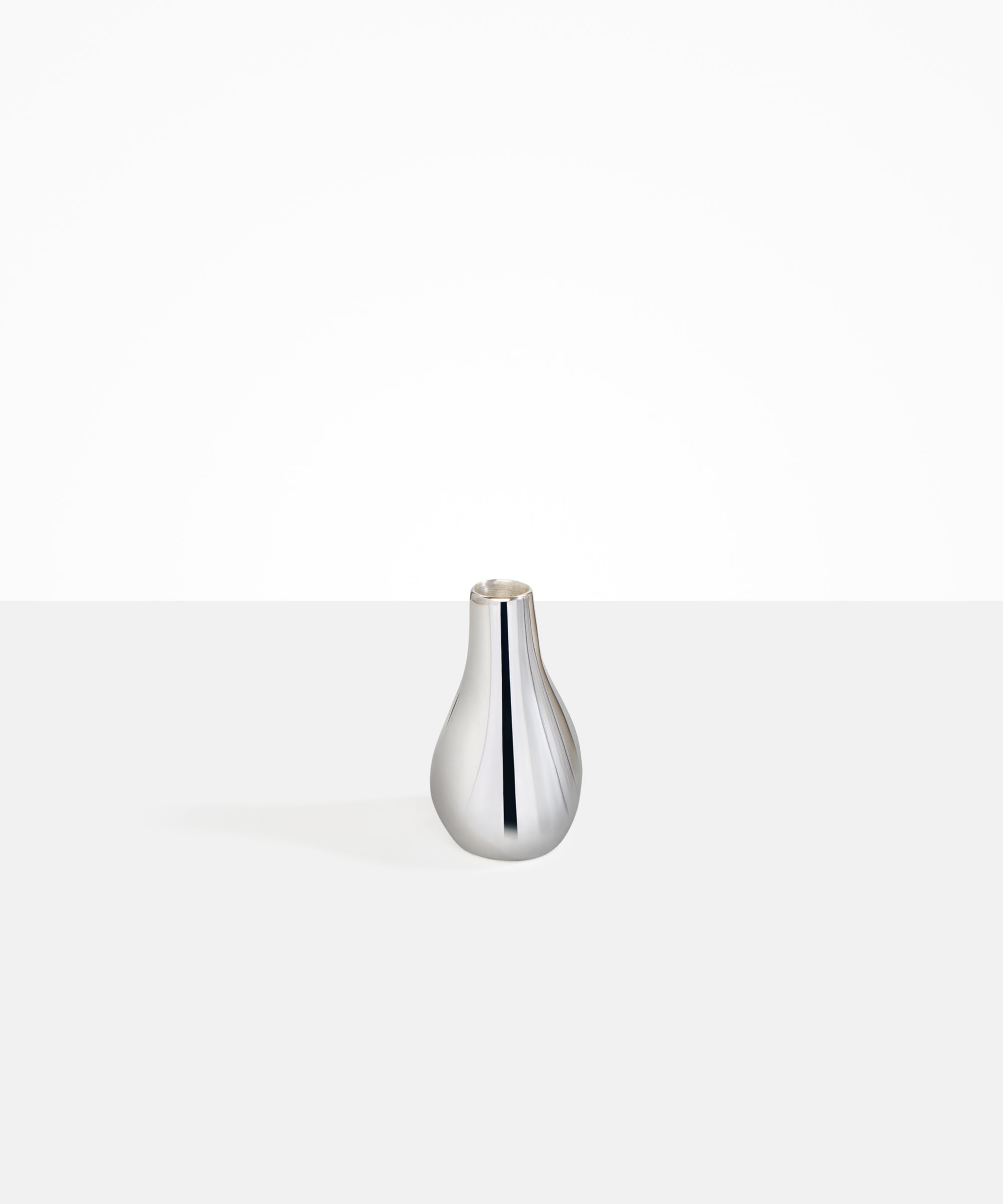 Dinosaur Designs Medium Metal Liquid Vase in Silver-Plated Brass Material