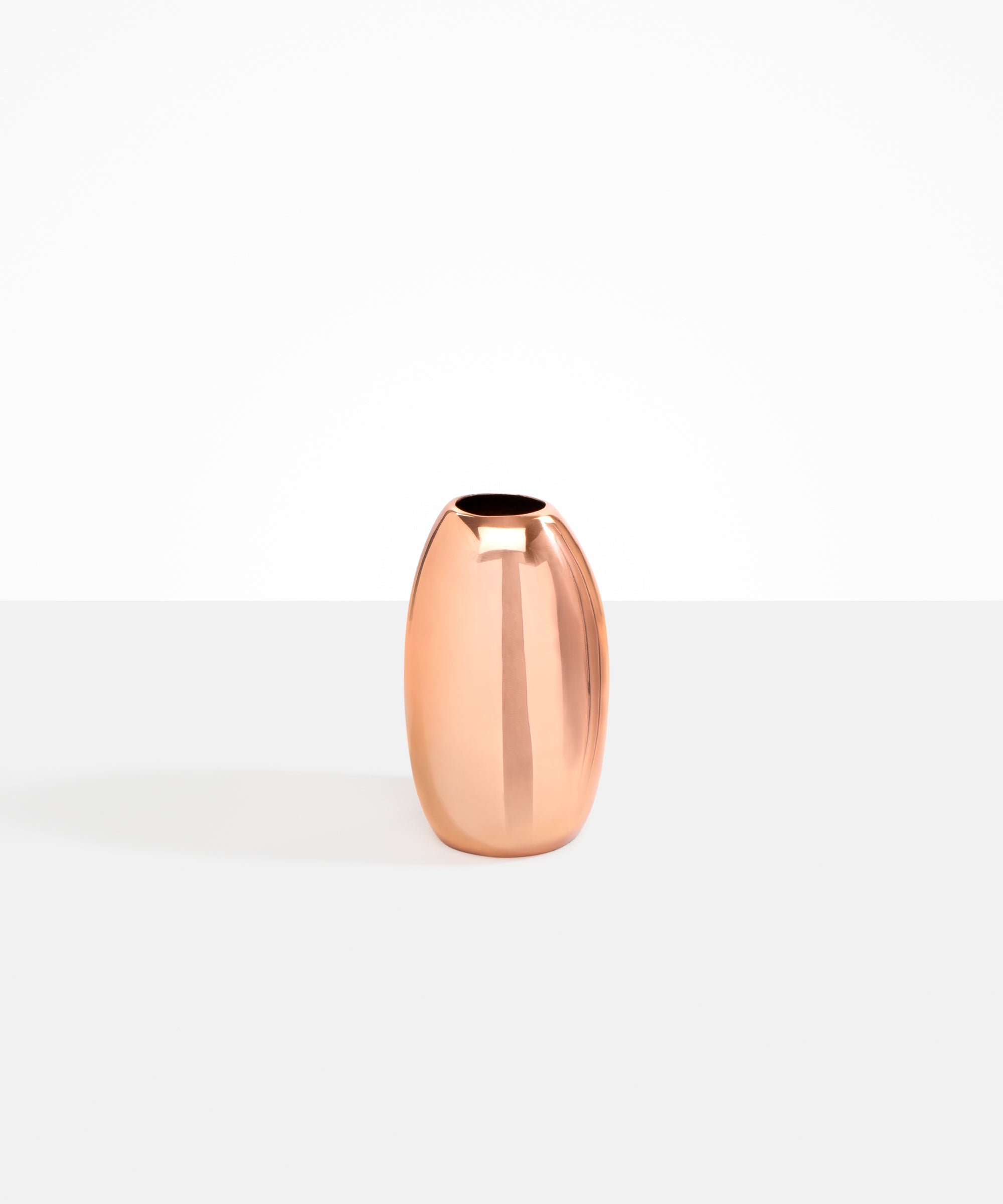 Dinosaur Designs Medium Metal Pebble Vase in Copper Material