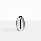 Dinosaur Designs Medium Metal Pebble Vase in Silver-Plated Brass Material