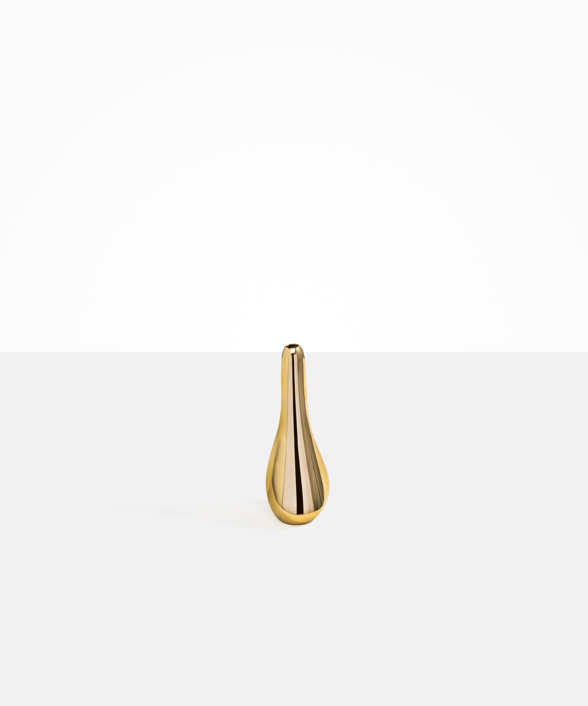 Dinosaur Designs Medium Metal Swan Vase in Brass Material