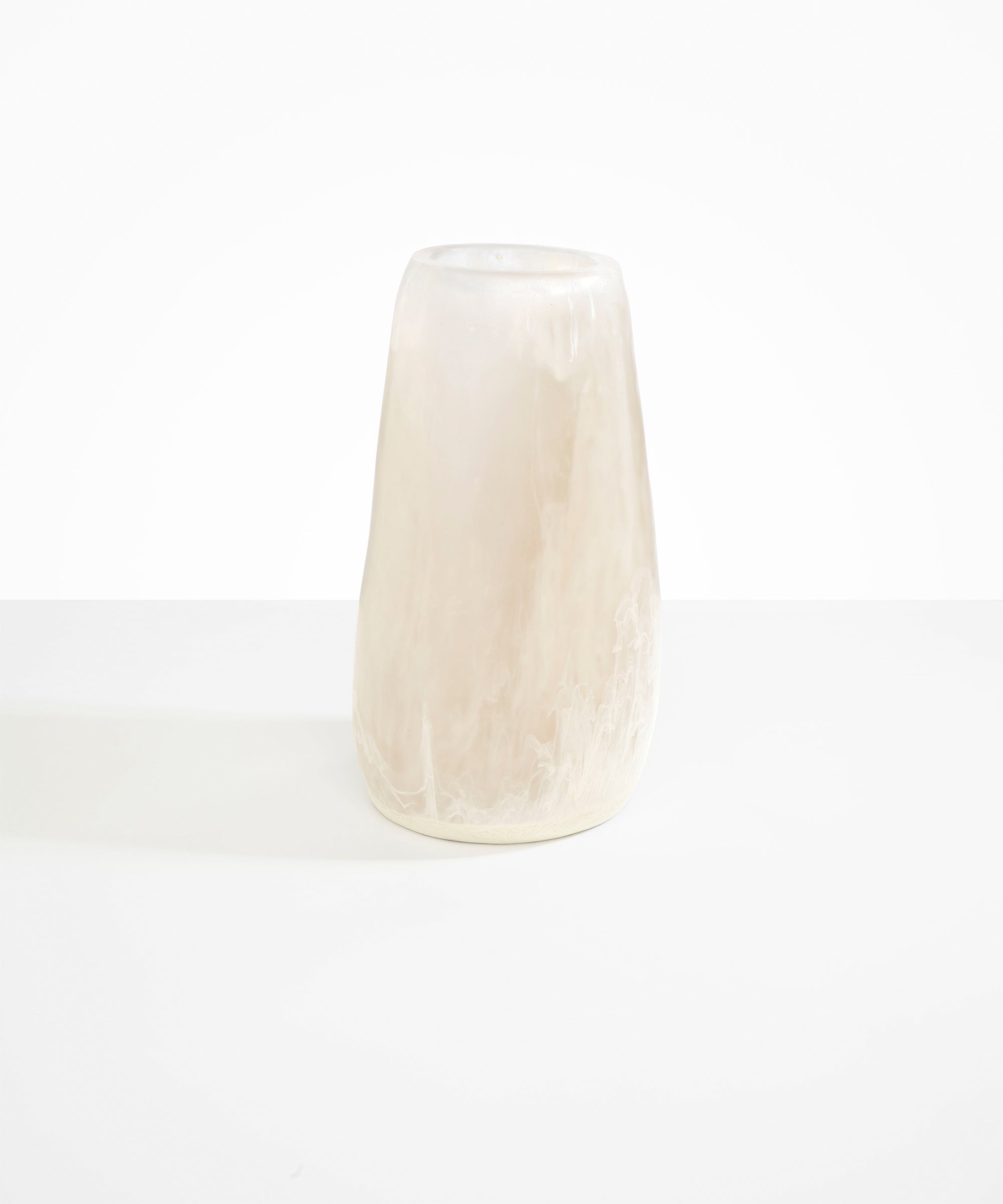 Dinosaur Designs Grand Pebble Vase in Chalk Swirl color resin