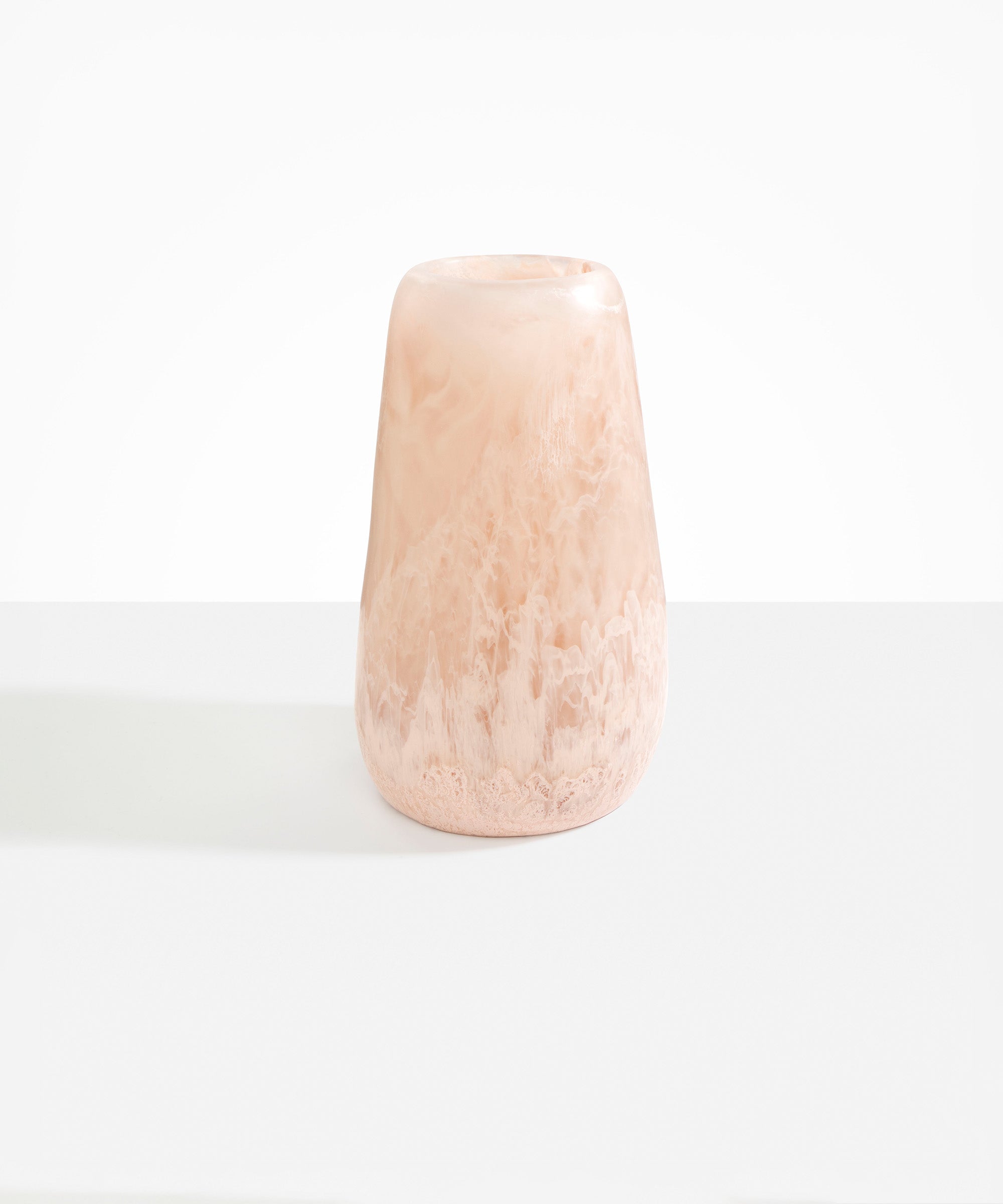 Dinosaur Designs Grand Pebble Vase in Rose Swirl color resin