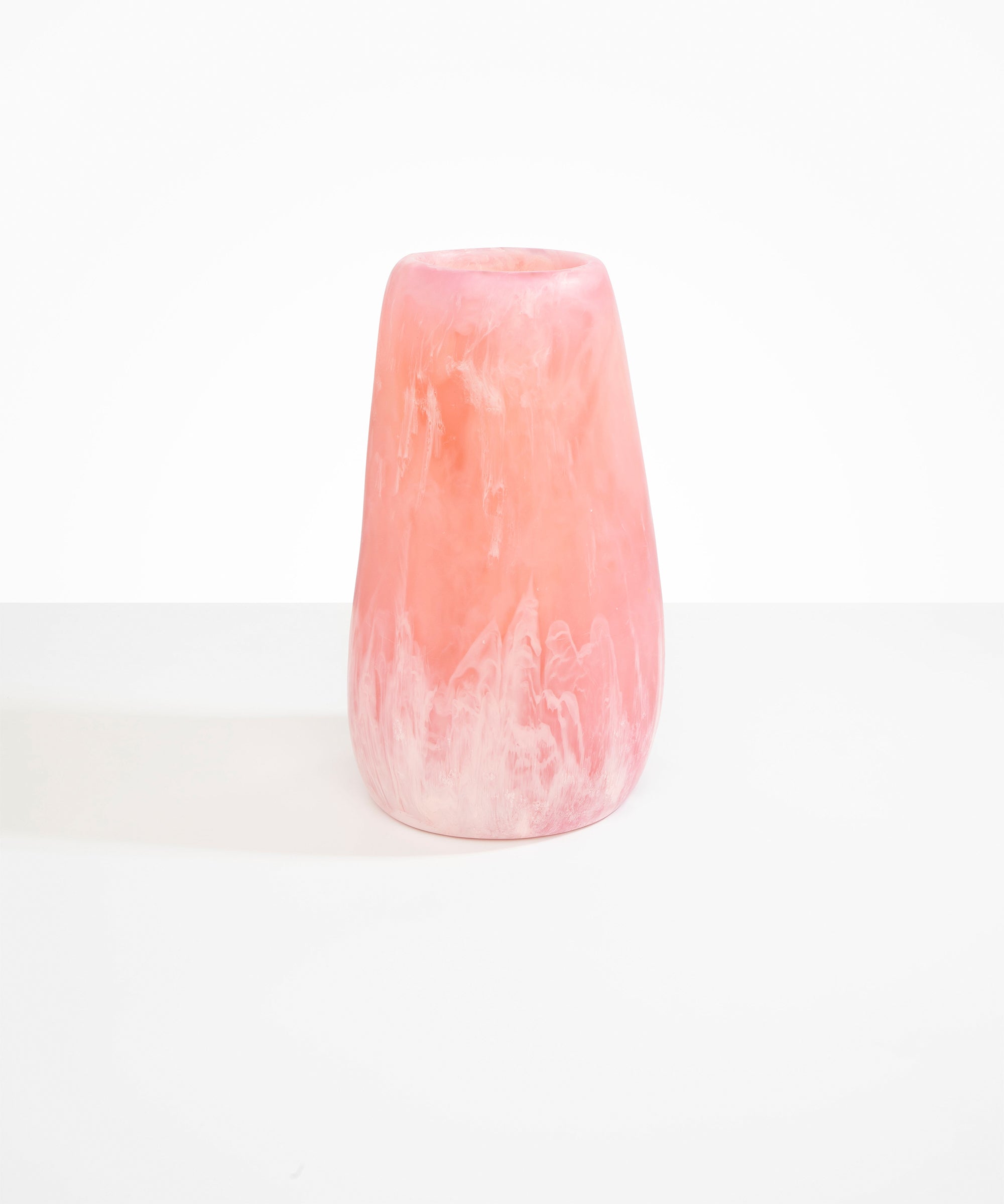 Dinosaur Designs Grand Pebble Vase in Shell Pink color resin