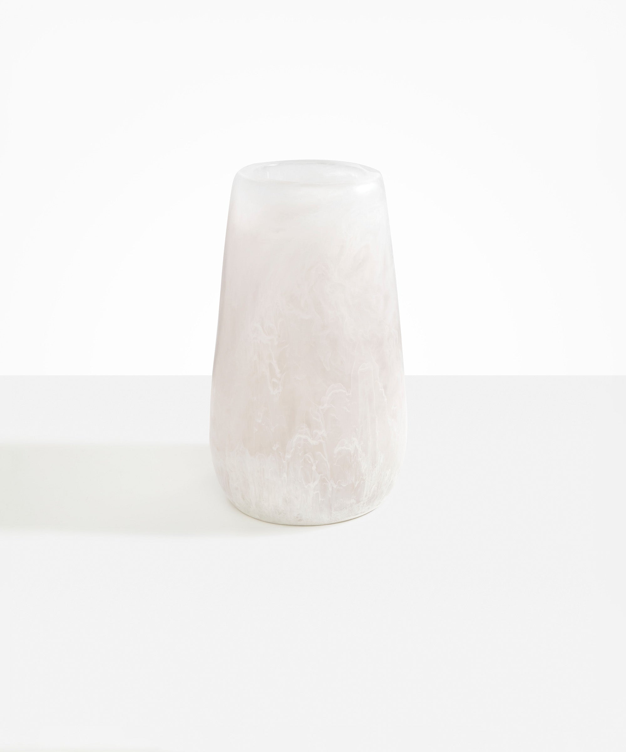 Dinosaur Designs Grand Pebble Vase in Snow Swirl color resin
