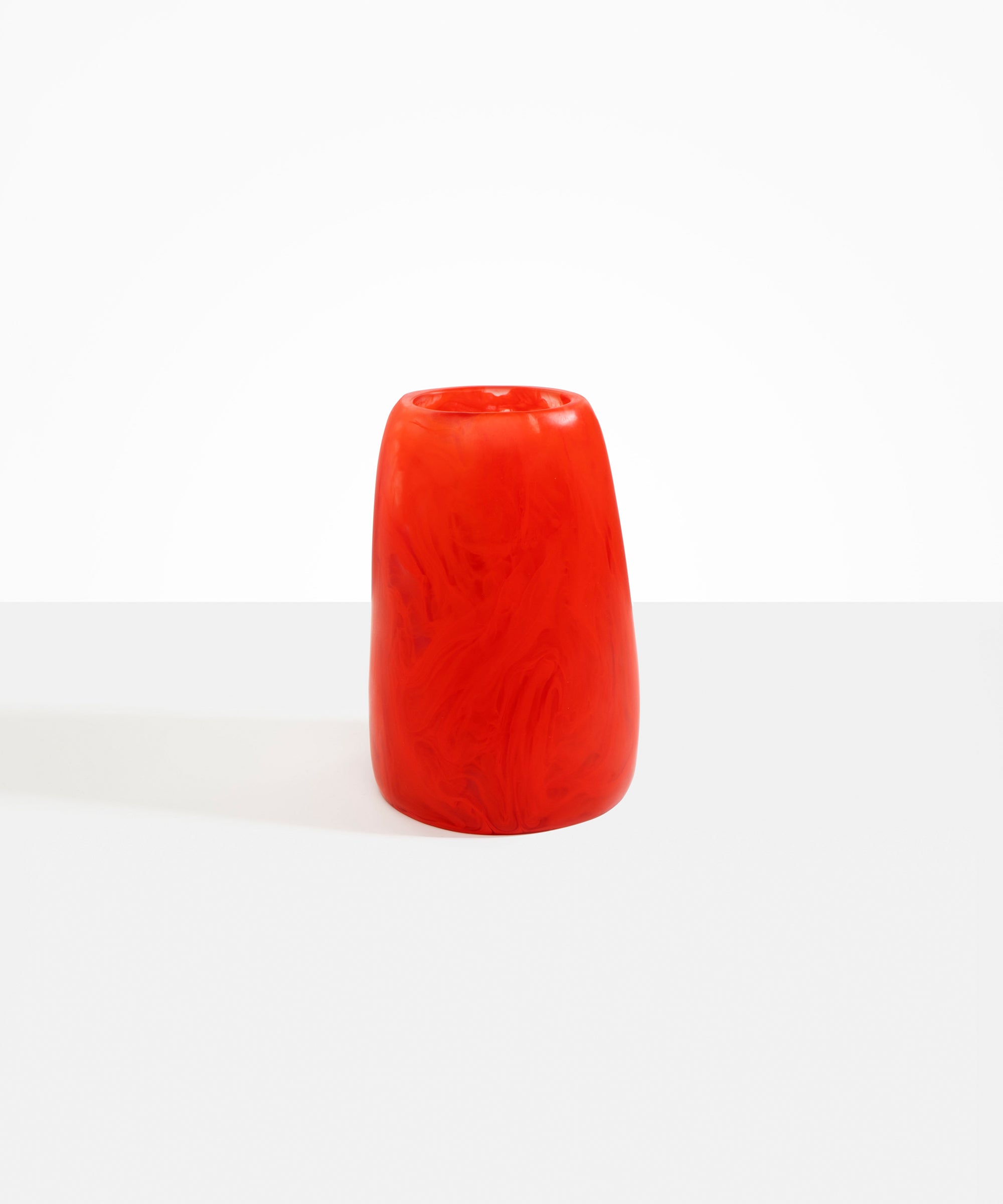 Dinosaur Designs Large Pebble Vase in Poppy color resin
